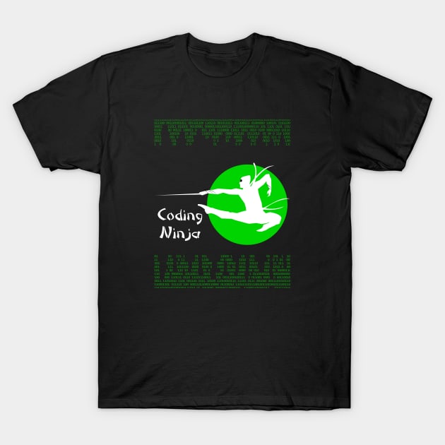 Funny Coding Ninja Code Computer Developer Programmer T-Shirt by Marham19